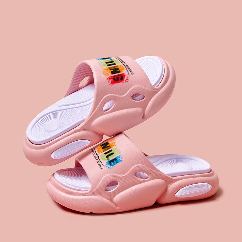 

Тапочки мужские и женские толстая подошва ощущение ходьбы по говну EVA для улицы нескользящие с увеличением роста шлепанцы пляжные сандалии тапочки 40-41 розовый