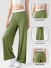 High Waist Straight Leg Women's Yoga Pants - Casual, Slimming, Loose Fit, Wide Leg Fitness Trousers