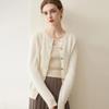 Lekasha 100% Pure Cashmere Knitted Round Neck Cardigan for Women