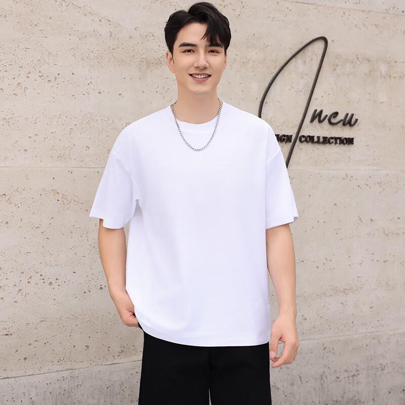 TLUOMAN Unisex Drop-Shoulder Loose Short-Sleeve T-Shirt