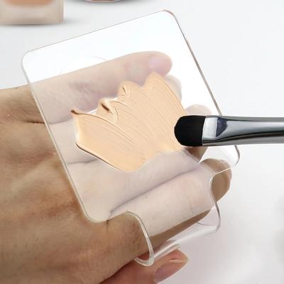 1 Stück quadratische klare Acryl-Make-up-Palette - Tragbarer Hand-Kosmetik-Organizer für unterwegs mit Pinselhalter, kompaktes Design
