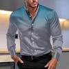 Spring and Autumn New Men's Polka Dot Print Daily Casual Stand Collar Long Sleeve Shirt