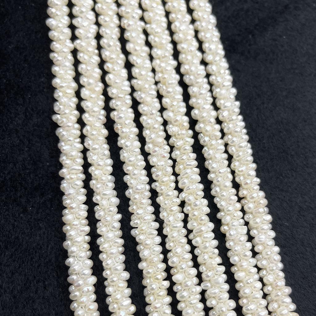 1String 9-10mm White Natural Freshwater Pearl, Handmade Caterpillar Shape Pearl Beads for Jewelry Making DIY Necklace, Bracelet Accessories 36cm