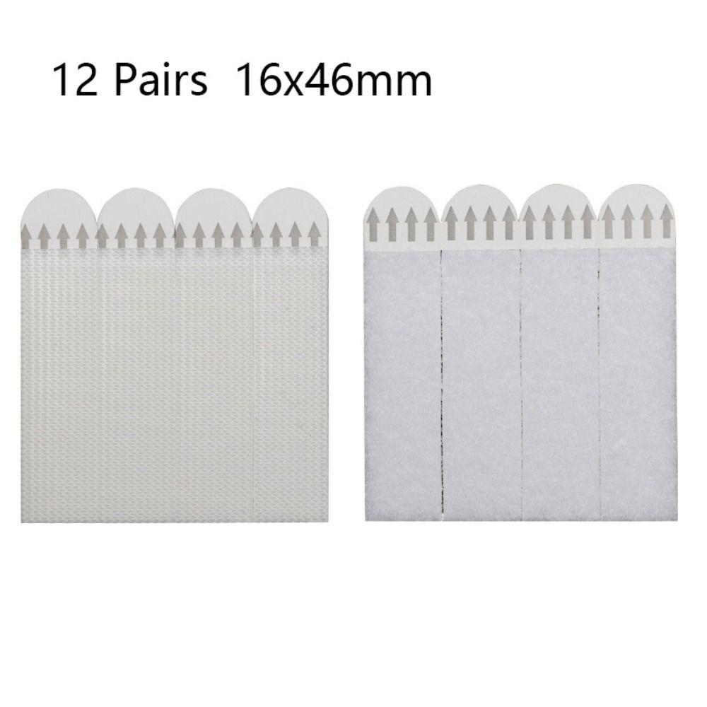 

12 пар Двусторонние самоклеящиеся полоски Настенный крючок без гвоздей Декоративные ленты для рамок 16x46mm