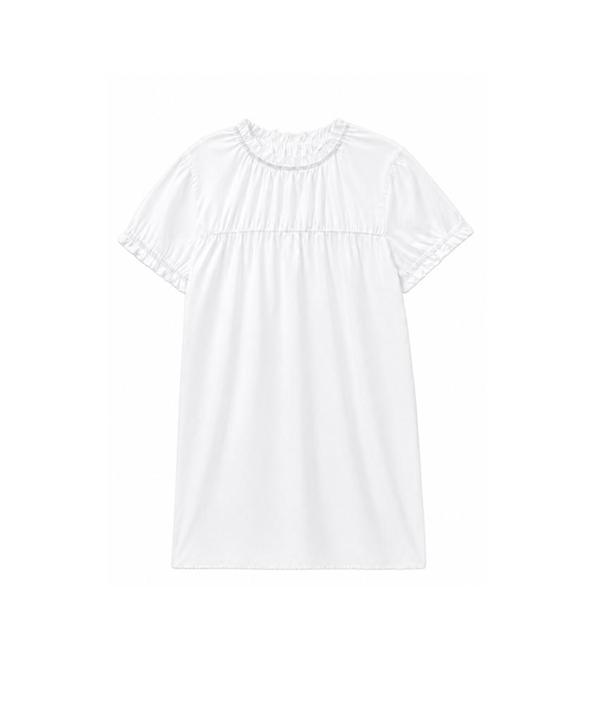 Koseumoseu Pintucked Tunic Dress (White)