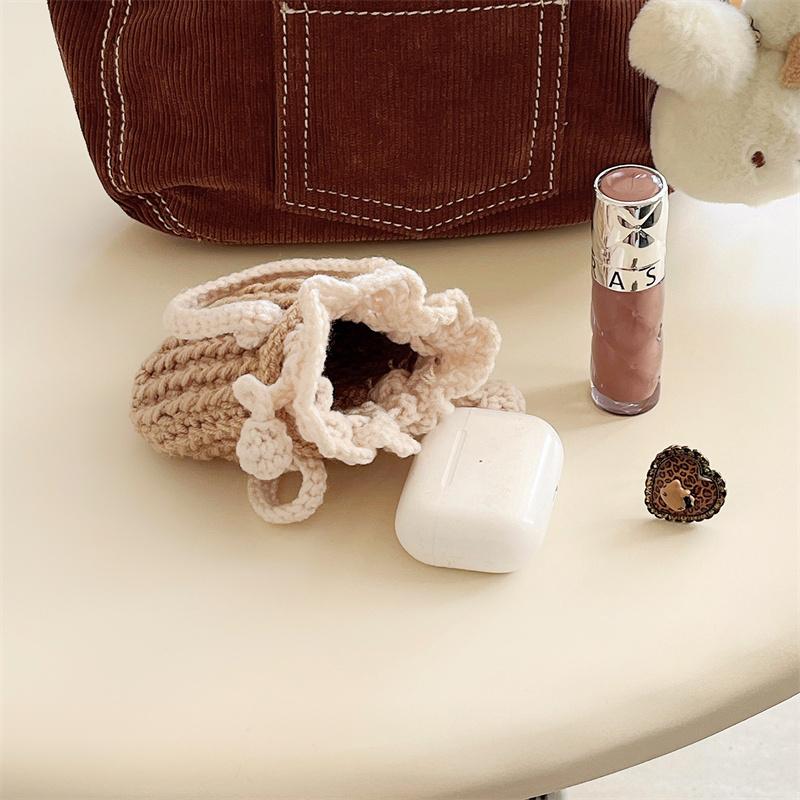 Koreanische Niedliche Gestrickte Handtasche Hülle Für Apple Airpods 4 Pro 2 3 1 Abdeckung Weicher Stoff Kopfhörer Ladehüllen Für Airpod Pro 2 3 Capa