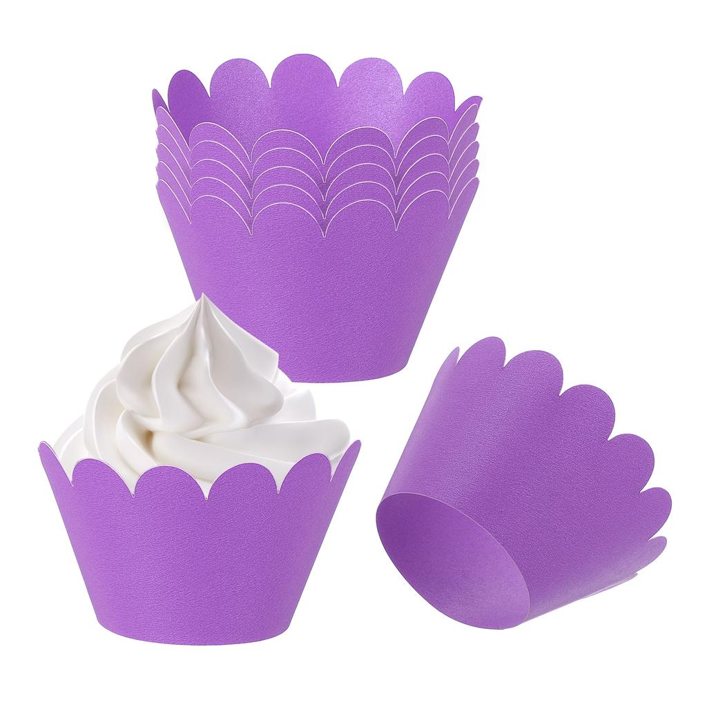 50pcs Baking Cupcake Wrapper Wraps Cake Box Baking Cups Standard Wave Decoration for Anniversary Birthday Weddings Parties