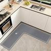L-förmige Badezimmermatte Wasserabsorbierender Küchenecken-Teppich Luxuriöser Küchenteppich für die Wohnecke
