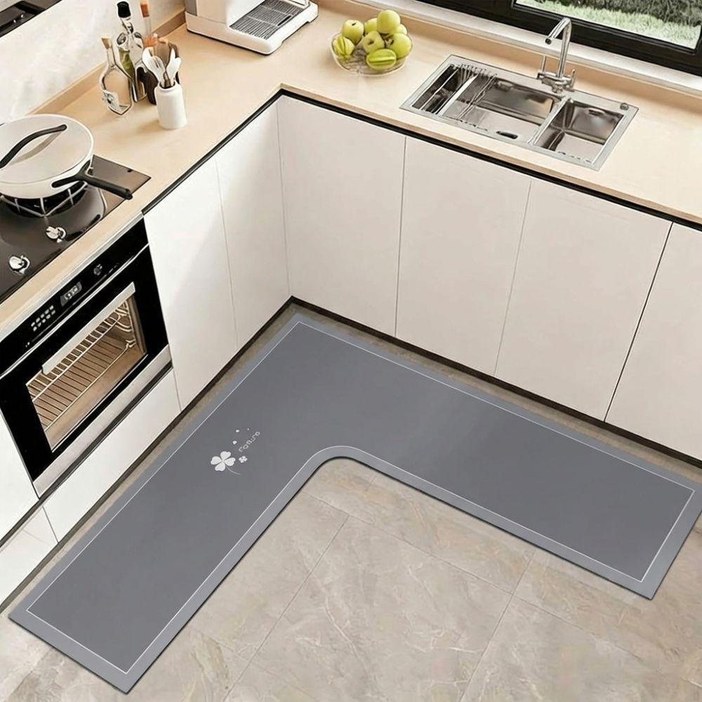 L-förmige Badezimmermatte Wasserabsorbierender Küchenecken-Teppich Luxuriöser Küchenteppich für die Wohnecke