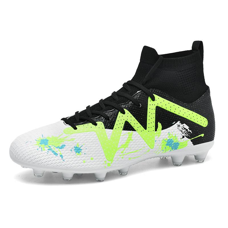 Football Shoes Men's AG Long Nails Artificial Turf Flat Bottom Broken Nails High Top Socks Mouth Outdoor Sports Football Shoes Men
