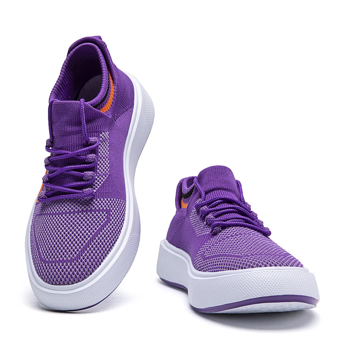 

мода Fujeak Мужские классические повседневные кроссовки для ходьбы на открытом воздухе Модные кроссовки для бега и ходьбы Нескользящие мокасины Размер 36-46 Zapatos De Mujer 46 фиолетовый