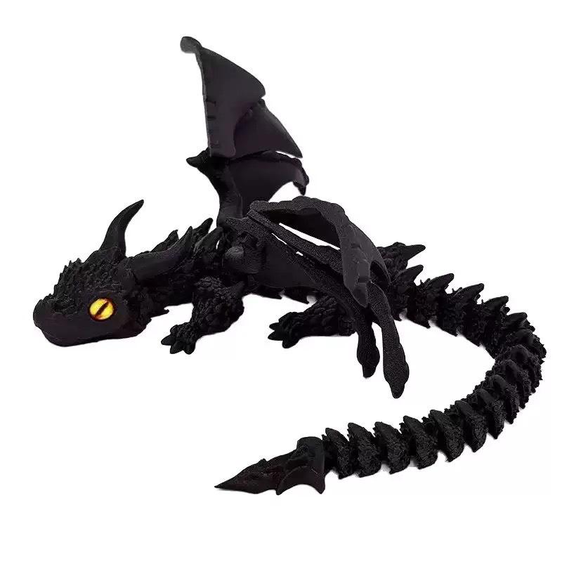 3D Printed Double-Horned Flying Dragon Toy with Flexible Wings and Laser Gradient