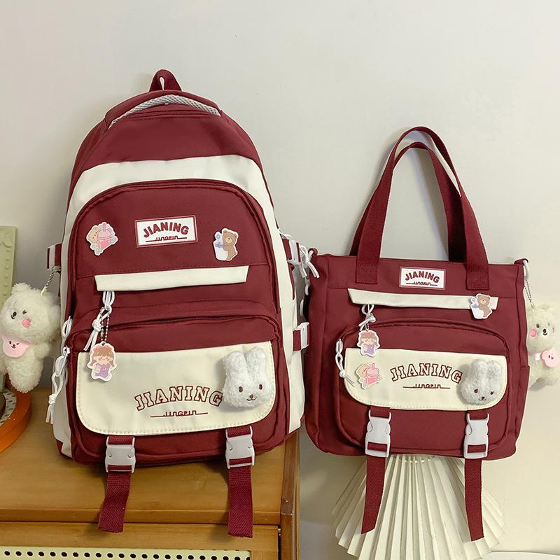 Schoolbags  Elementary School Students  Girls  Burgundy  Junior High School Students  Backpacks  High School Students  College Students  Backpacks
