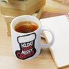 11oz White Glossy Mug with Printed Area on Both Sides and Smooth Grip, Perfect for Everyday Coffee Rituals at Home or Workplace