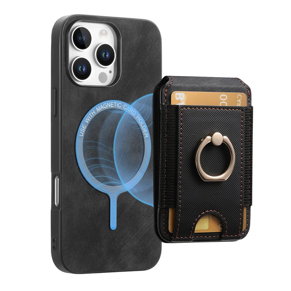 For iPhone 16 Pro Max 15 14 Plus 13 12 11 XR XS X 7 8 SE 2 3 Detachable Magnetic Wallet Case Ring Card Holder PU Leather Cover