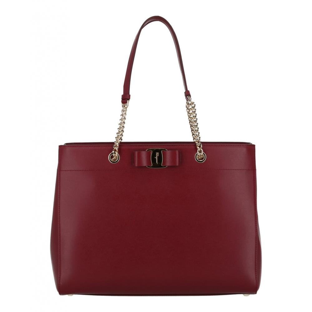 

Salvatore Ferragamo Vara Bow Smooth Leather Shoulder Bag Carmine