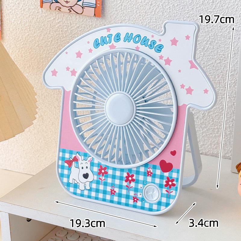 Rechargeable USB Silent Desktop Fan for Dorm and Office Boxed синий