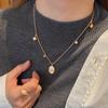 Retro Art Deco Gold Plated Necklace For Ladies With Geometric Shape And Classic Style