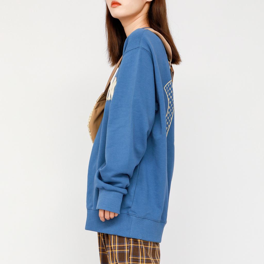 New MLB Old Flower Sweatshirts Unisex Blue 3AMTM0114-50BLD