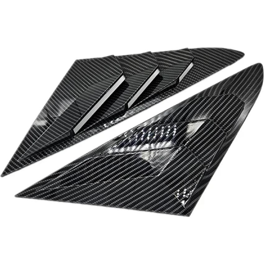 Compatible with Hyundai Sonata 9th Sedan 2015-2019 Car Rear Louver Window Side Shutter Cover Trim Sticker Vent Scoop Blind Shades ABS Carbon(Carbon)