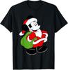 Santa Mickey Mouse Holiday Christmas Black TShirt