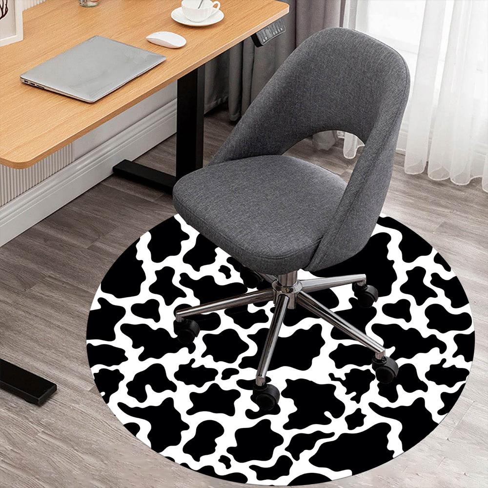 1pc cow print Round Chair mat Area Rug - Non-Slip, Floor Mat for Office, Bedroom, and Indoor Decor c1125288