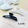 Luohe Korean-Style Tortoiseshell Acetate Shark Hair Clips - Large Curved Claw Clips for Women