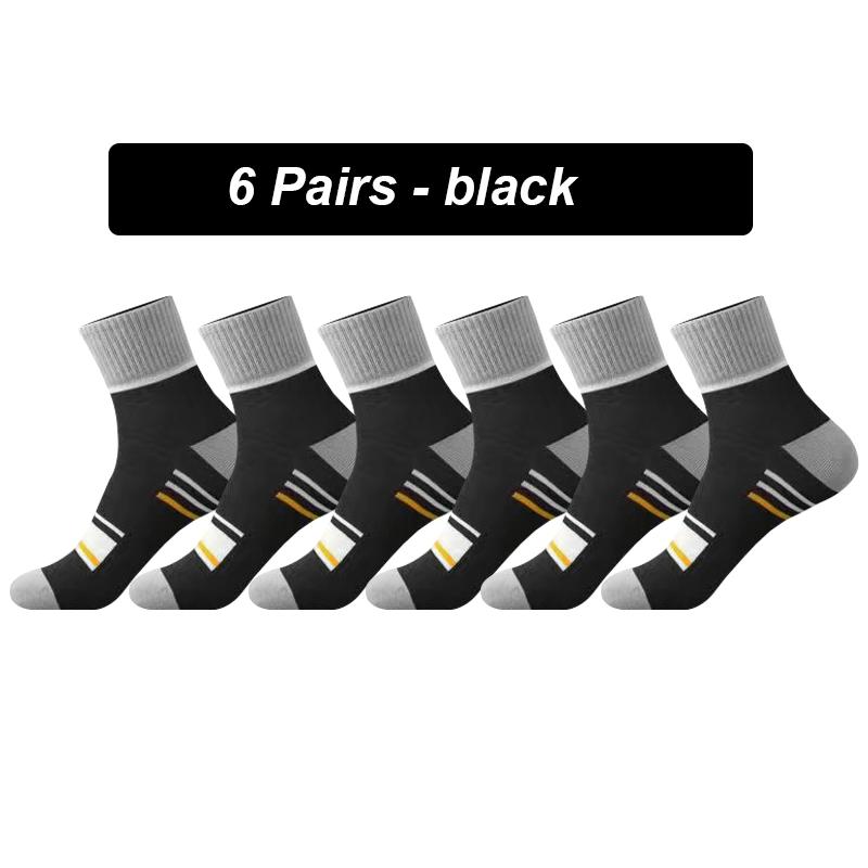 Lot de 6 paires de chaussettes de sport respirantes pour homme, confortables, absorbantes, déodorantes, de haute qualité