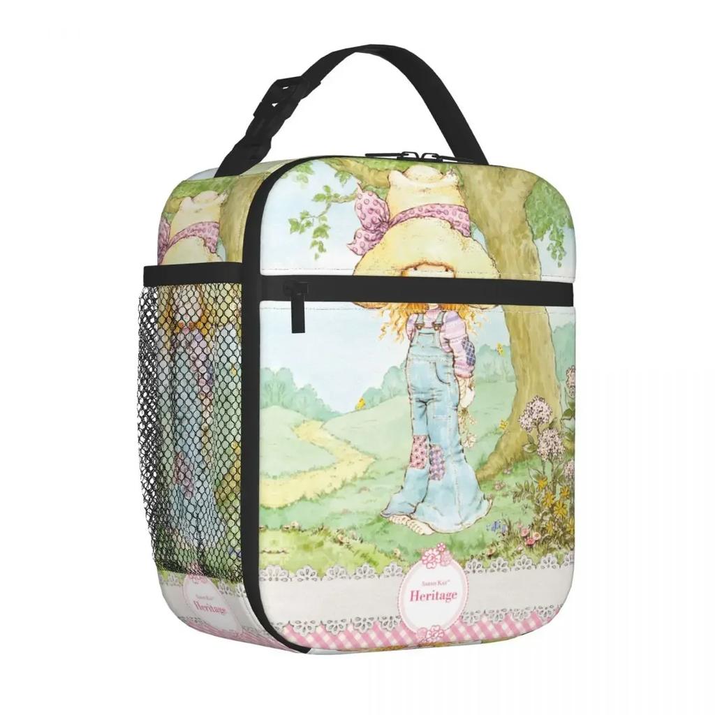 Sarah Kay Girl Country Life Cartoon Thermal Insulated Lunch Bag School Reusable Bento Box Cooler Thermal Food Box