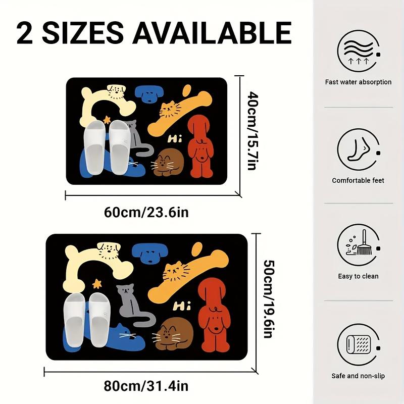 Dopamine Bathroom Diatomaceous Earth Carpet, Absorbent, Non Slip, Washable Shower Room Entrance Mat Home Decor