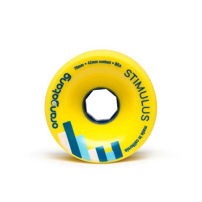 Roues - ORANGATANG - STIMULUS - 70x42 mm - 86A - Jaune (lot de 4)