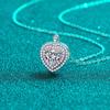 Pt950 Rose Gold Sterling Silver 1 CT Necklace High Clarity D Color VVS1 Heart Moissanite Pendant Necklace High Quality Jewelry