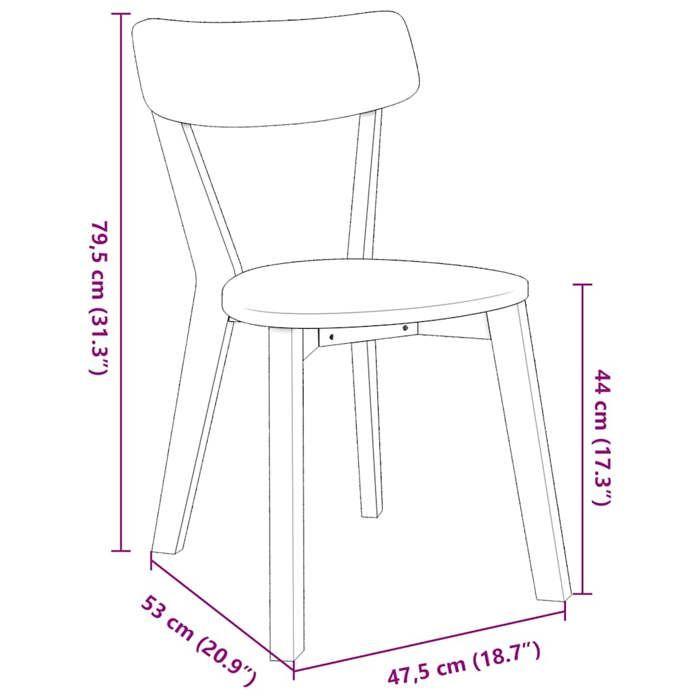 VidaXL Dining Chairs 2 Pcs White Solid Rubber Wood, Dining Chair, Chair, Living Room Chair, Dining Chairs, Chair 4102433