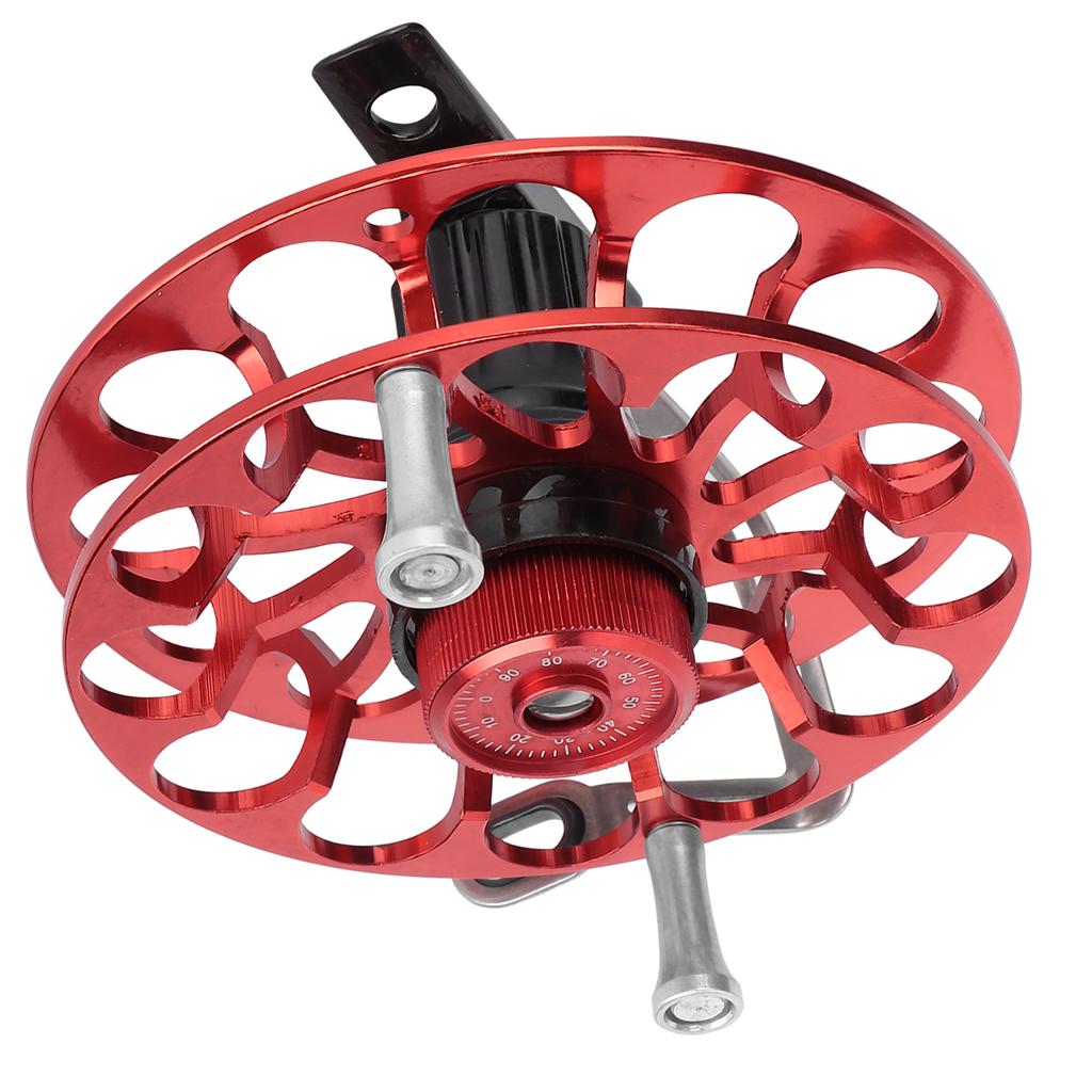 Fishing Gear Fishing Reel Portable Multifunction Allmetal Spinning Wind Fire Wheel(Red )