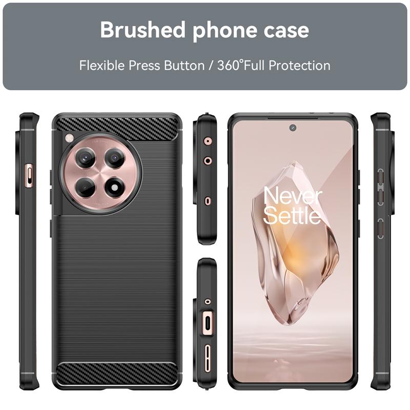 For OnePlus 12R Case Cover Oneplus 12R Capas New Shockproof TPU Phone Bumper Back Soft Silicone Carbon Fibre Fundas Oneplus 12R