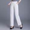 Women's Plus Size High Waist Cropped Wide Leg Pants – Elastic Waist Stretchy Polyester Trousers (Sizes XL-6XL)