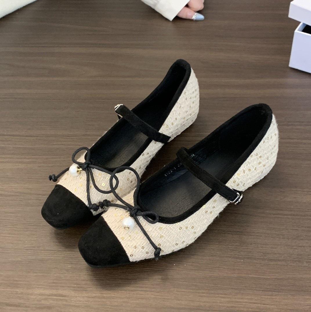 

Неглубокие туфли-лодочки женские новые ретро нежные на толстом каблуке туфли Мэри Джейн 40 абрикосовый