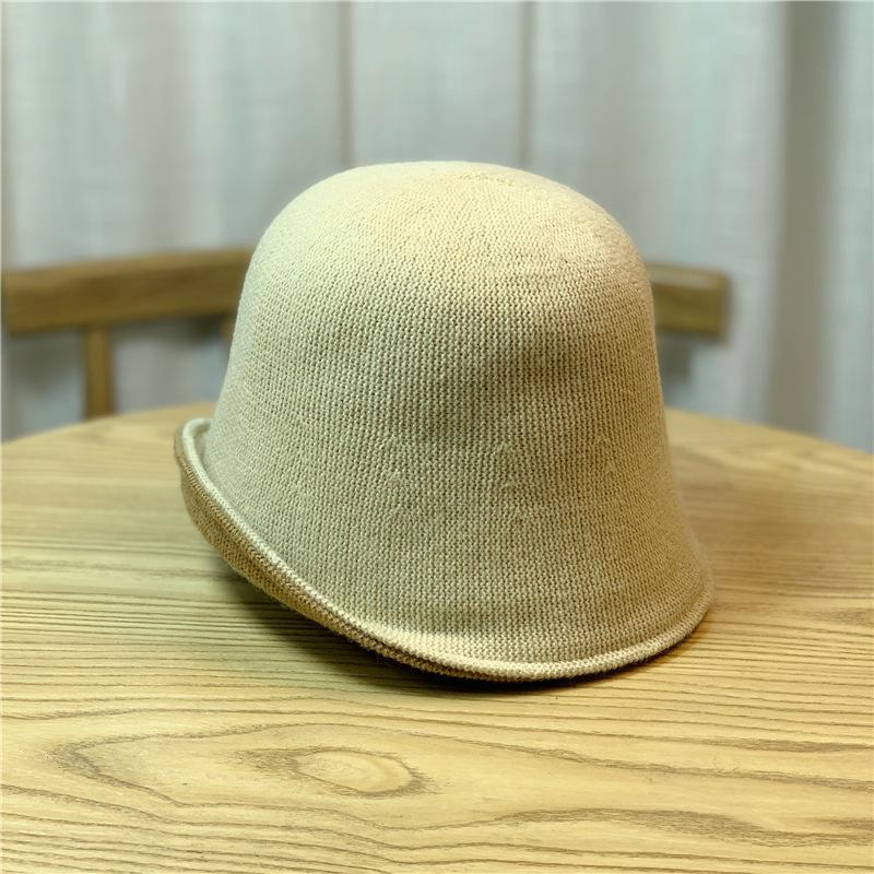 Simple Double-layer Knitted Fisherman's Hat for Children To Keep Warm In Autumn and Winter, Double-sided Bucket Hat, Solid-color Wool Basin Hat