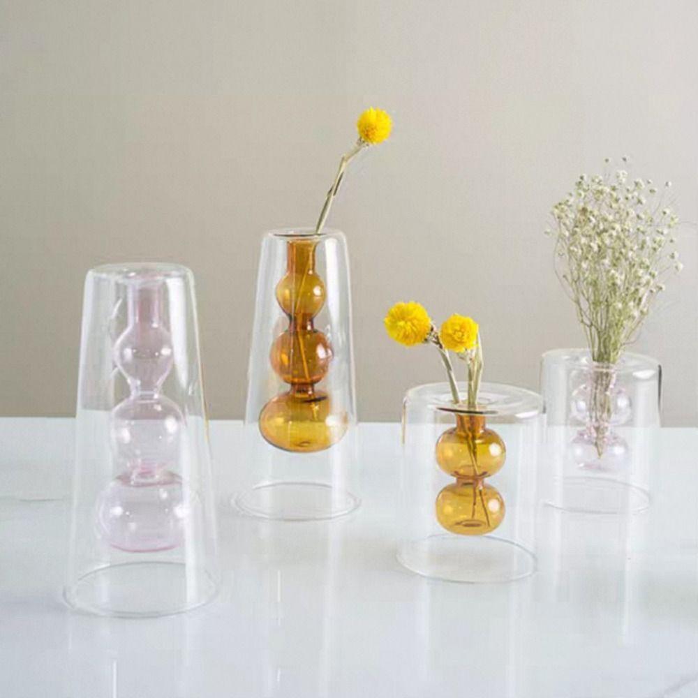 Creative Double-layer Flower Vase Nordic Style Aromatherapy Diffuser Bottle Room