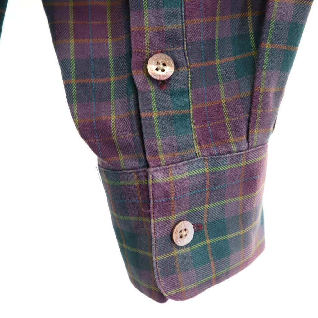 Burberrys 90s Old Check Pattern Long Sleeve Shirt L Purple Men's Used