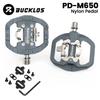 BUCKLOS Bike Pedal Non Slip MTB Road Bicycle Pedal Platform Dual-Funcion Flat Clipless Ultralight Cycling Cleat Pedals Bike Part