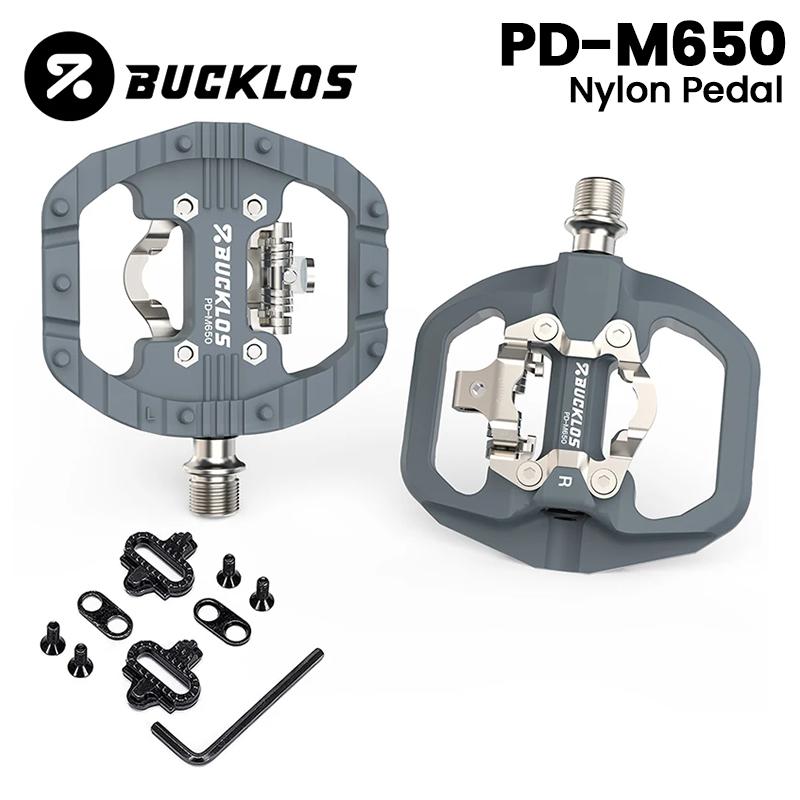 BUCKLOS Bike Pedal Non Slip MTB Road Bicycle Pedal Platform Dual-Funcion Flat Clipless Ultralight Cycling Cleat Pedals Bike Part