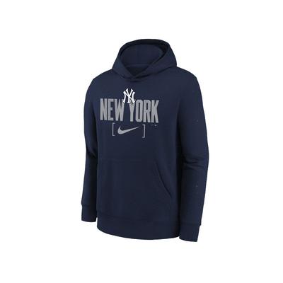 Nike X MLB Kollaborations-Hoodie New York Yankees Bequem Schlicht Langärmlig Kinder-Hoodies Marineblau 3Z3B7NMCR-NYY