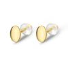 Exquisite Geometric Oval Light Gold S925 Sterling Silver Stud Earrings for Women
