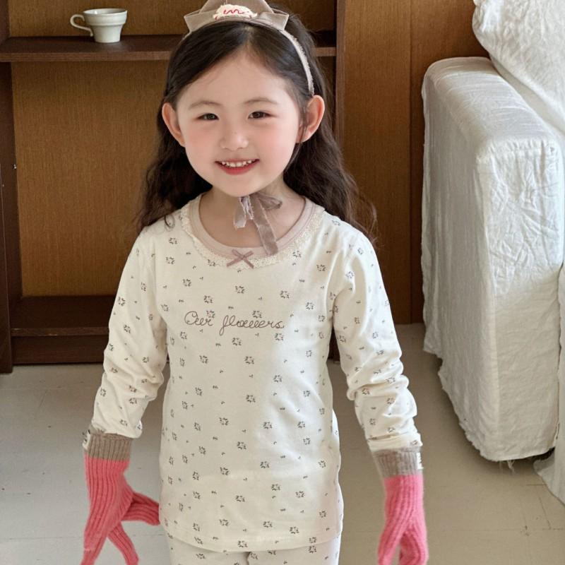 A Kids Thermal Underwear Set Cartoon Cotton Homewear 3-8 Years Old