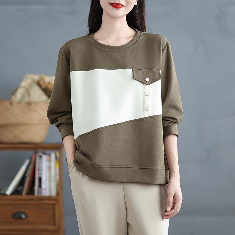 Plus Size Herbst Baumwolle T-Shirt Damen Basic Pullover Neue Langarm Lose Mode Oversize Tops Tees
