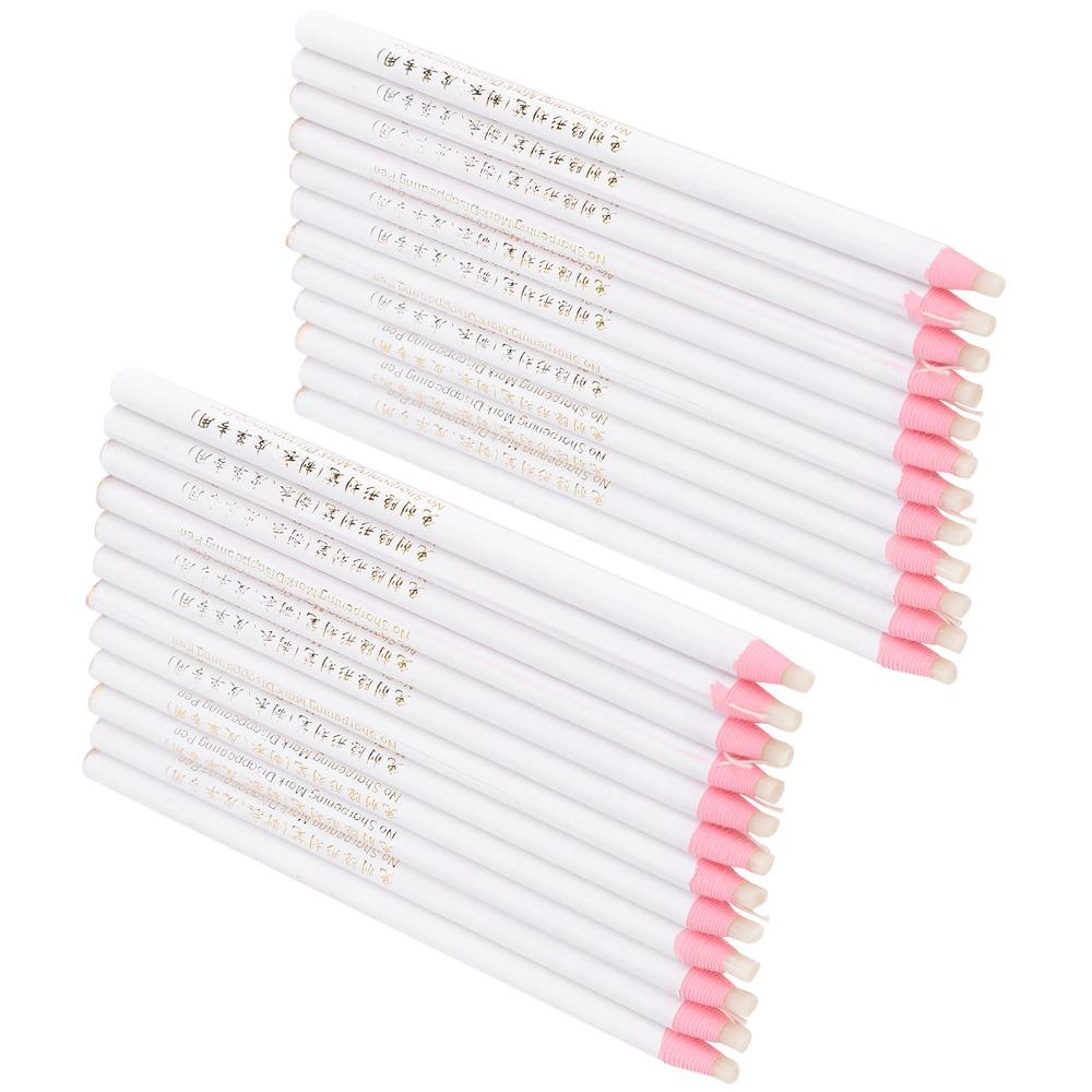 24pcs No Sharpening Fabric Marking Pencil White Tailor Chalk Pencil  For Quilting