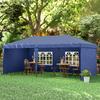 Foldable Marquee 6x3 m Pop-up with 4 Removable Sides Garden Gazebo with 2 Windows and Transport Bag Blue