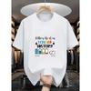 Übergroßes Weißes Lustiges Lehrer Akkulaufzeit Grafikdruck Lässiges Kurzarm-T-Shirt Pädagogen