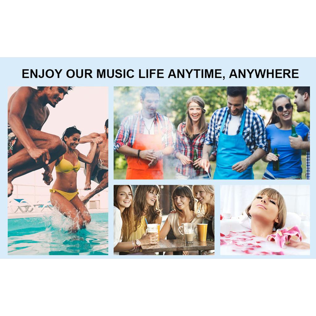 IPX7 Waterproof Bathroom BT Speaker Dustproof Shockproof LED Time Display Built in FM Radio Mini Speaker